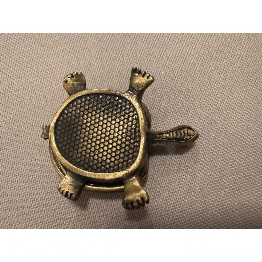 Bejeweled Turtle Trinket Bok Green‎ & Rhinestone 2.5